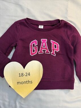 GAP Kids Burgundy Sweatshirt with Pink Logo